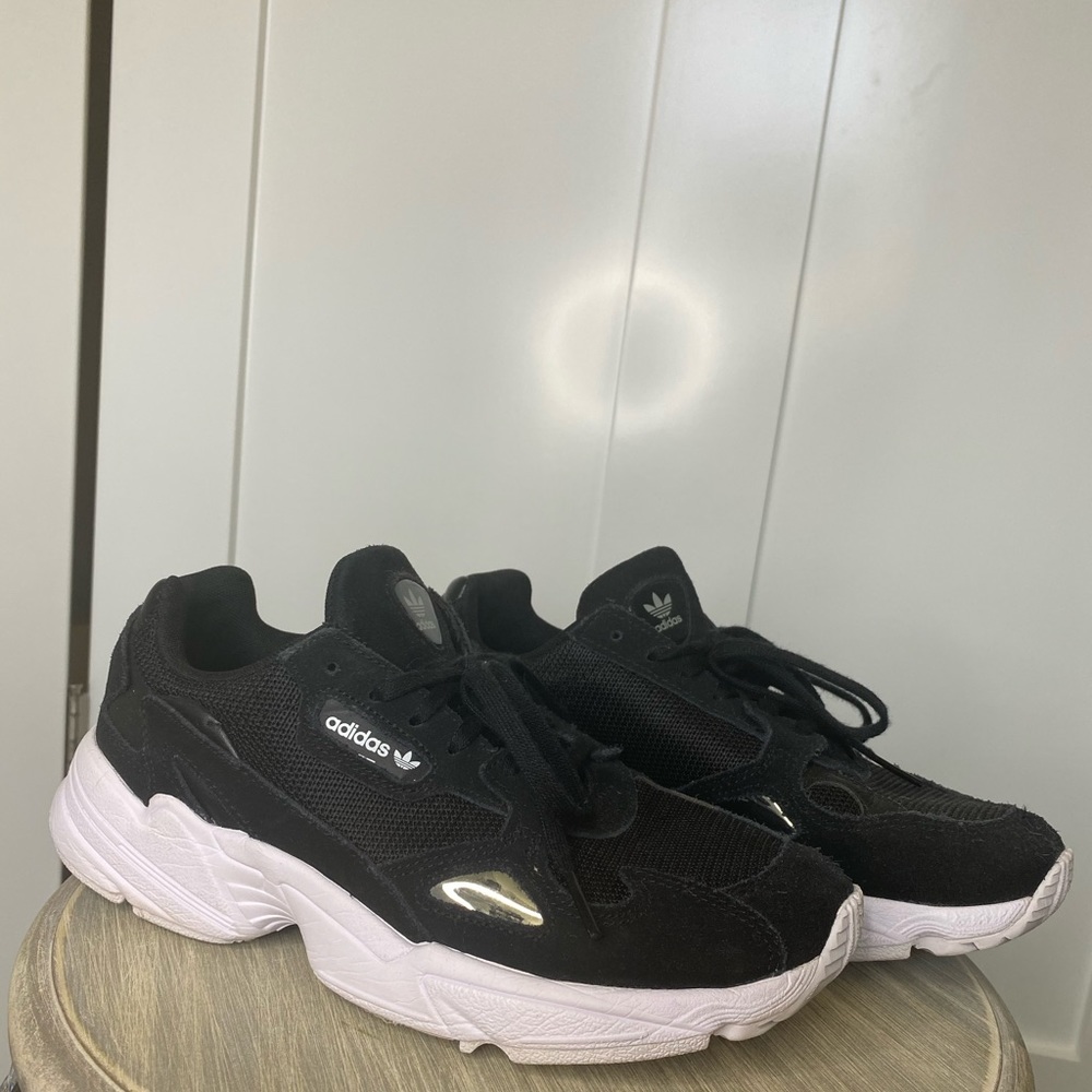Black Chunky Platform Adidas Sneakers
